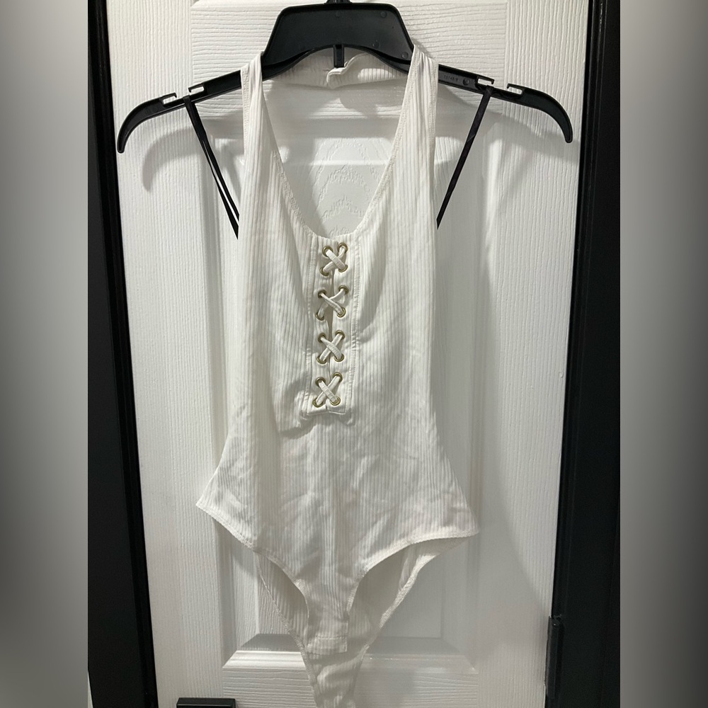 Women’s White Bodysuit Material Girl Size XS